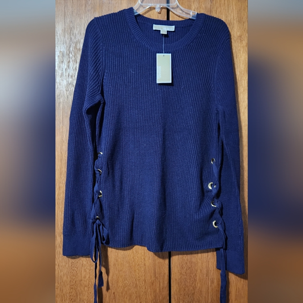 Michael Kors true navy sweater size large nwt